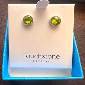 TSC Swarovski Swizzle Earrings, Citrus Green, NIB